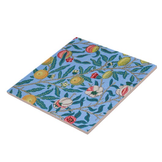 Vier fruit, William Morris Tegeltje (Zijkant)