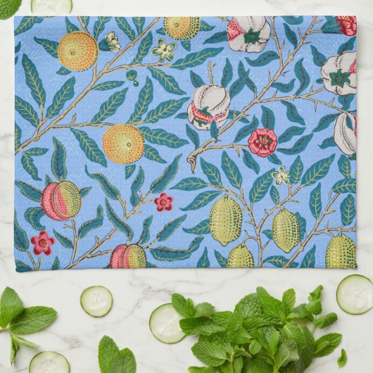 Vier fruit, William Morris Theedoek (Gevouwen)