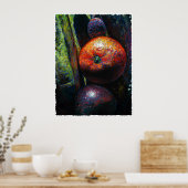 Vier fruitige kunstdrukken poster (Keuken)