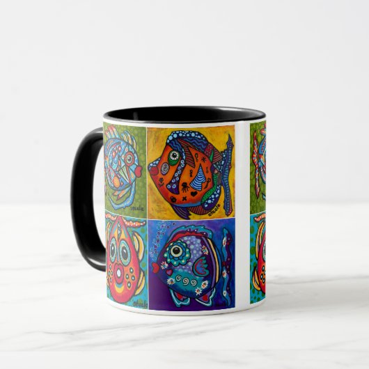 Vier Funky Fish Beverage Mok (Voorkant links)