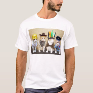 Vier Funny Cats T-shirt