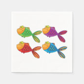 Vier Funny Fish Napkins Servet (Voorkant)