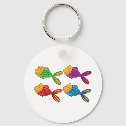 Vier Funny Fish Sleutelhanger (Voorkant)