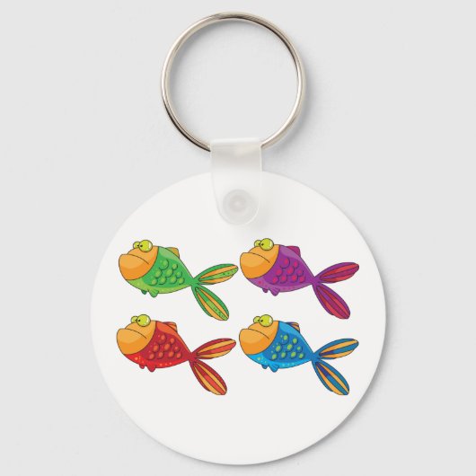 Vier Funny Fish Sleutelhanger (Achterkant)