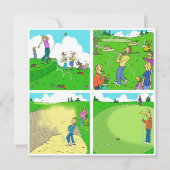 Vier Funny Golfer Cartoons (Voorkant)
