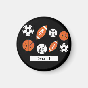 Vier Funny Sports Balls Magnet