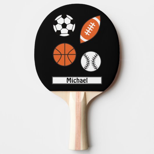Vier Funny Sports Balls Tafeltennisbatje (Voorkant)