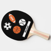 Vier Funny Sports Balls Tafeltennisbatje (Zijkant)
