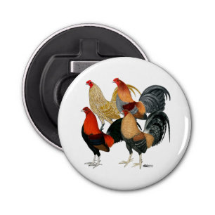 Vier Gamecocks Button Flesopener