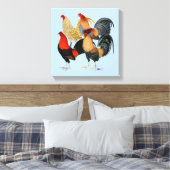 Vier Gamecocks Canvas Afdruk (Insitu (Slaapkamer))