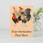 Vier Gamecocks Kaart (Staand voorkant)