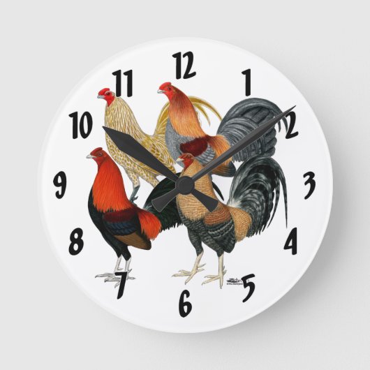 Vier Gamecocks Ronde Klok (Voorkant)