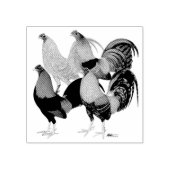 Vier Gamecocks Rubberstempel (Afrduk)