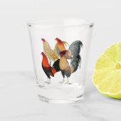 Vier Gamecocks Shot Glas (Voorkant)