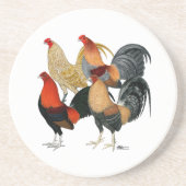 Vier Gamecocks Zandsteen Onderzetter (Voorkant)