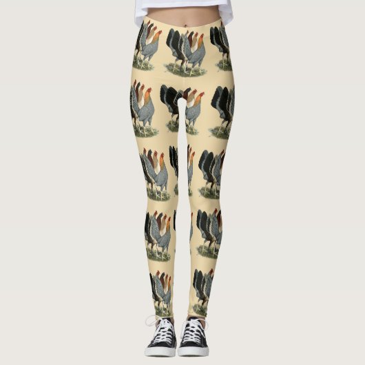 Vier Gamefowl Hens Leggings (Voorkant)