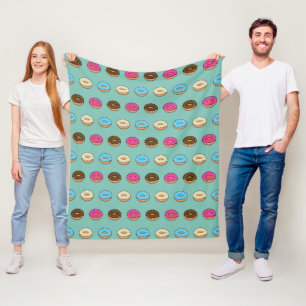 Vier geassorteerde donuts patroon fleece deken