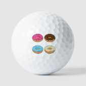 Vier geassorteerde donuts patroon golfballen (Voorkant)