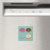 Vier geassorteerde donuts patroon magneet (Insitu (Vaatwasser))