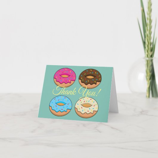 Vier geassorteerde donuts patroon | personaliseren bedankkaart (Voorkant)