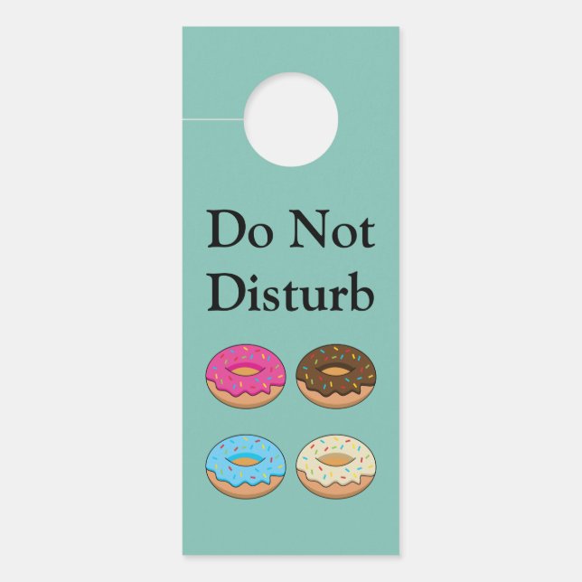 Vier geassorteerde donuts patroon | personaliseren deurhanger (Voorkant)
