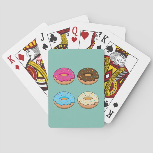 Vier geassorteerde donuts patroon pokerkaarten (Achterkant)