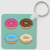 Vier geassorteerde donuts patroon sleutelhanger (Achterkant)