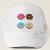 Vier geassorteerde donuts patroon trucker pet (Voorkant)