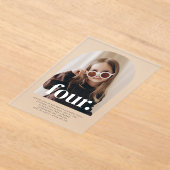 Vier gebogen foto verjaardag acryl uitnodigingen (Laagn)