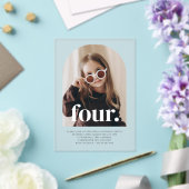 Vier gebogen foto verjaardag acryl uitnodigingen (Insitu (Huwelijk))