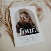 Vier gebogen foto verjaardag kaart