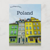 Vier gebouwen op het Oude Stadsplein Warschau Pole Briefkaart (Voorkant)
