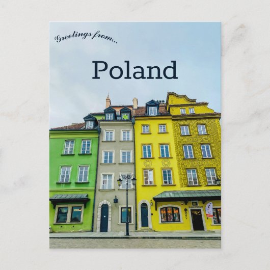 Vier gebouwen op het Oude Stadsplein Warschau Pole Briefkaart (Voorkant)