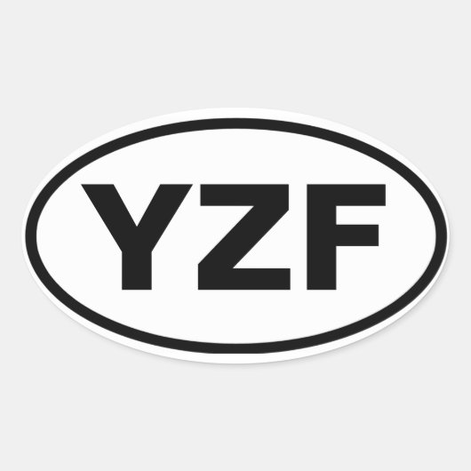 VIER geelmes "YZF" Ovale Sticker (Voorkant)