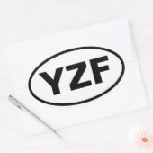 VIER geelmes "YZF" Ovale Sticker (Envelop)