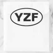 VIER geelmes "YZF" Ovale Sticker (Tas)