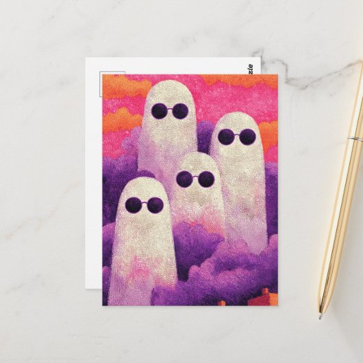 Vier geesten in een zonnebril briefkaart (Voorkant / Achterkant in situ)