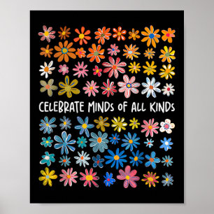 Vier geesten van alle soorten Bloemen Neurodiversi Poster