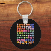 Vier geesten van alle soorten Groovy Flower Autism Sleutelhanger (Voorkant)