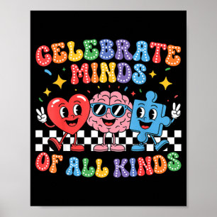 Vier geesten van alle soorten neurodiversiteit aut poster