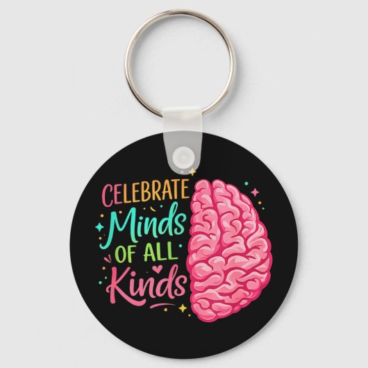 Vier geesten van alle soorten neurodiversiteit bew sleutelhanger (Voorkant)