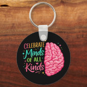 Vier geesten van alle soorten neurodiversiteit bew sleutelhanger (Voorkant)