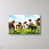 Vier gekletste koeien canvas afdruk (Voorkant)