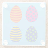 Vier gekleurde eitjes glazen onderzetter (Achterkant)