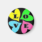 Vier gekleurde harten magneet (Voorkant)