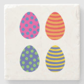 Vier gekleurde Onderzetters van paassteeneieren (Voorkant)
