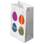 Vier gekleurde paaseieren klein cadeauzakje (Achterkant Gekanteld)