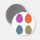 Vier gekleurde paaseieren magneet (Voorkant / Achterkant)