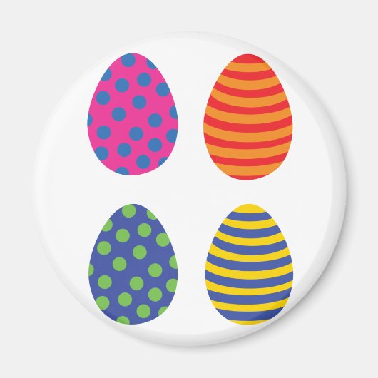 Vier gekleurde paaseieren magneet (Voorkant)