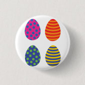 Vier gekleurde paaseieren ronde button 3,2 cm (Voorkant)